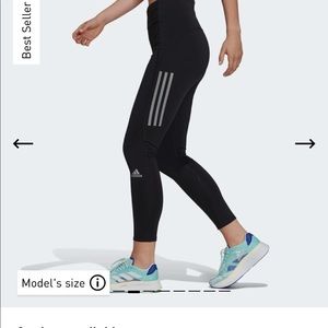NEW WITH TAGS Adidas Own The Run 7/8 Running Leggings Size L black